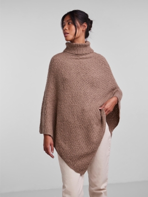 PCPYRON STRUCTURED PONCHO BC 194638 Silver M