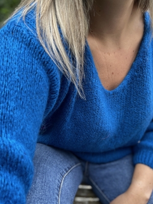 Sweater V-neck Clio Cobalt