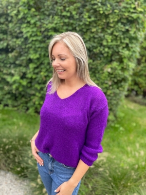 Sweater V-neck Clio Purple