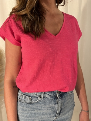 VISYMA V-NECK CAP SLEEVE TOP 260276 Cabaret