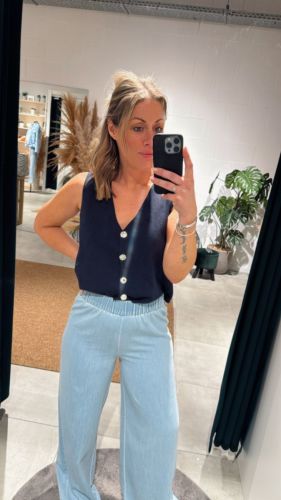 PCSENNA SL V-NECK KNIT VEST MP 217810 Maritime