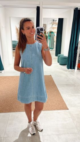 PCFLORA SL MINI DENIM DRESS NO 184718 Light Bl