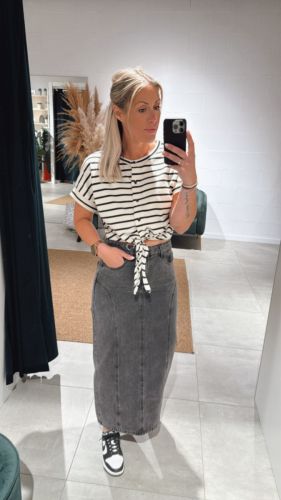 VIMEYSA HW MIDI DENIM SKIRT 295042001 Black