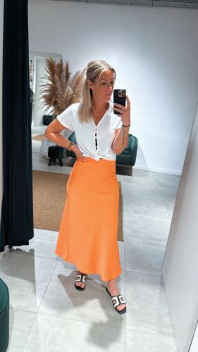 VIELLETTE HW MIDI SKIRT - NOOS 301741 Cadmium