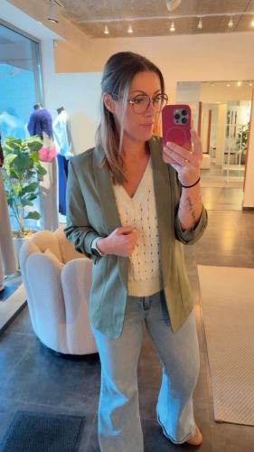 PCBOSELLA 3/4 PINSTRIPE BLAZER 209693001 Deep