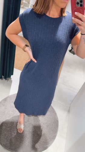 PCLENA SS MIDI DRESS JRS 217810 Maritime