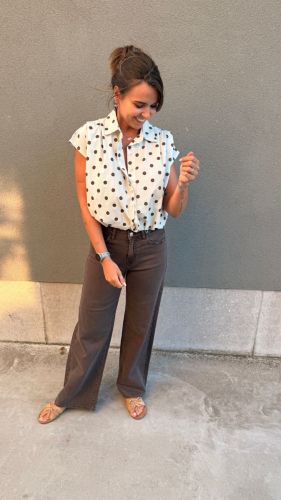 PCSILKE MW WIDE COLORED JEANS 302664 Hot Fudg