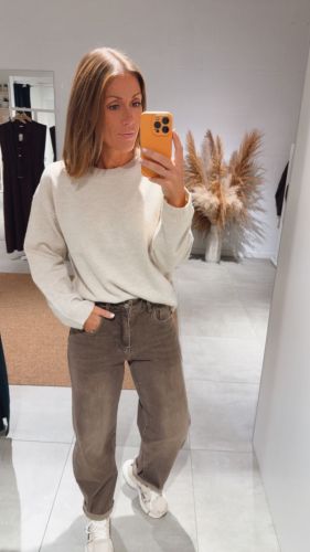 VILIGA L/S O-NECK KNIT TOP - N 177853001 Birch