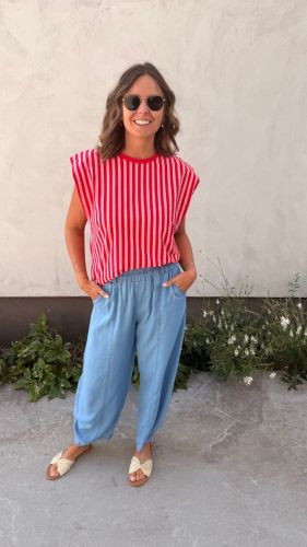 Top Mommy Stripe Red