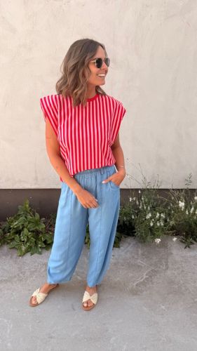 Top Mommy Stripe Red