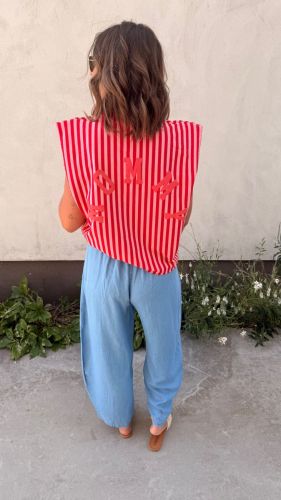 Top Mommy Stripe Red