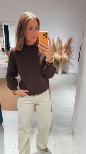 VINIKOLINA O-NECK L/S KNIT TOP 196326002 Coffe