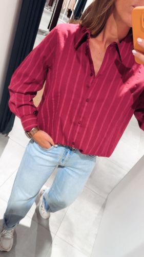 PCBOVIE LS LOOSE SHIRT WVN 286255001 Raspb