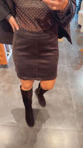 PCRAKEL BRUSHED HW MINI SKIRT 307525 Ganache
