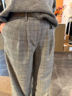 VITJENKA HW WIDE CHECK PANTS 281299002 Sand/