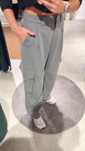 VIOFELIA HW BARREL PANTS 179092 Dark Gre